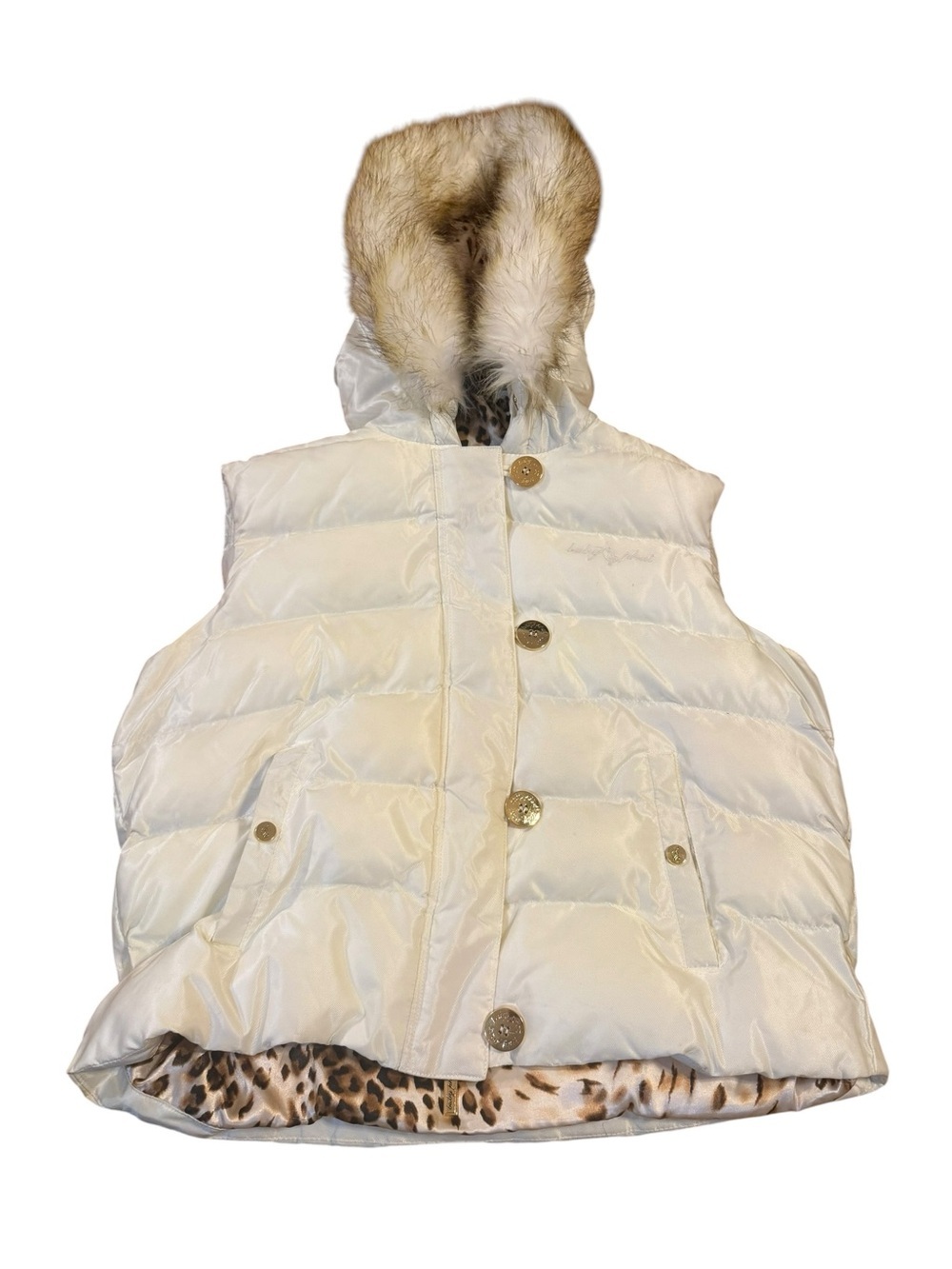 Baby Phat Leopard Satin vest Lined in white